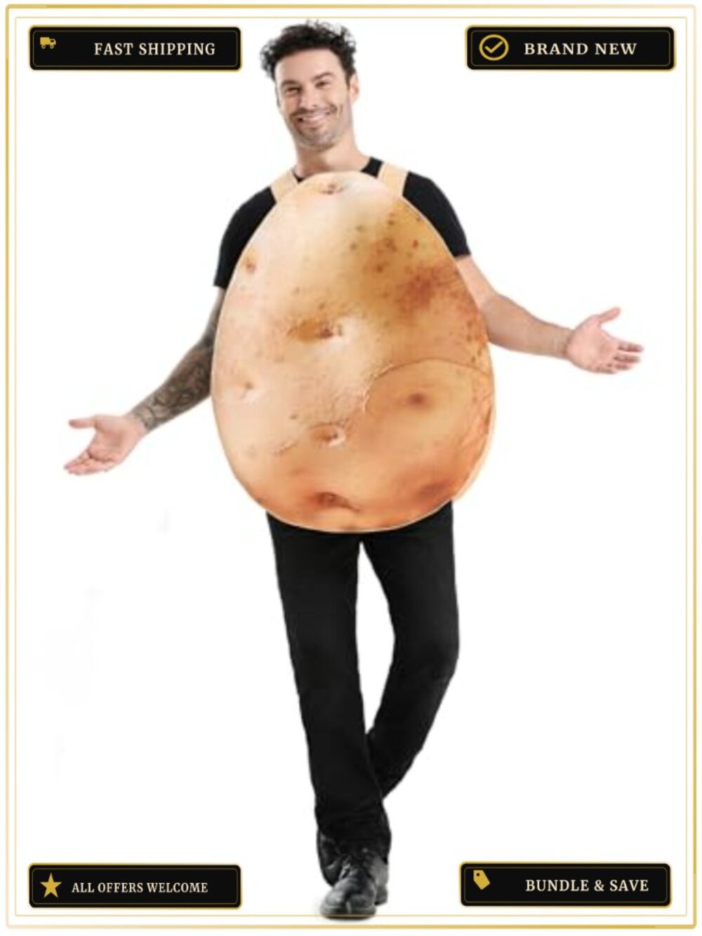 Adult Potato Costume Funny Halloween Party Dress Up One Size